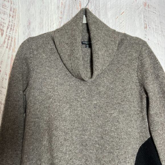 Eileen Fisher Yak Merino Wool Asymmetric Sweater SIZE Petite PS Tan STAIN - Picture 10 of 13